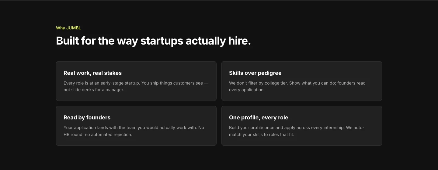 Jumbl: built for the way startups actually hire